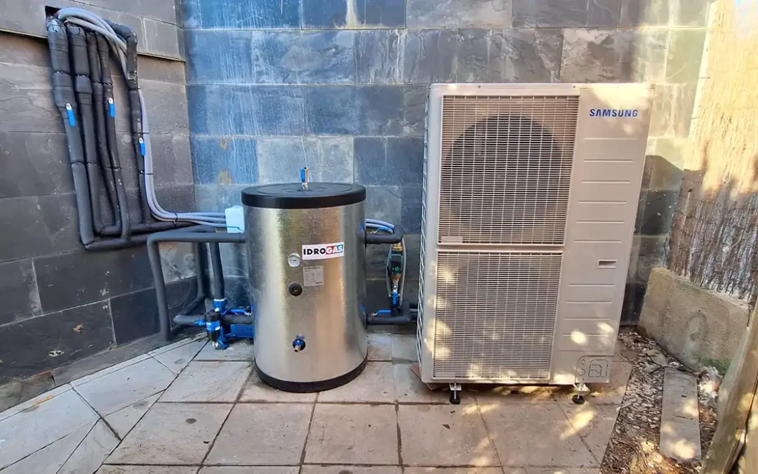 Instalación equipo aerotermia de alta temperatura para calefacción por radiadores